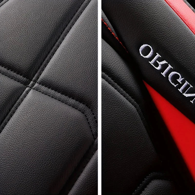 Cojín para asiento de coche envolvente completo, funda de asiento de cuero universal para todas las estaciones, resistente al desgaste, resistente a la suciedad y transpirable - lobbol