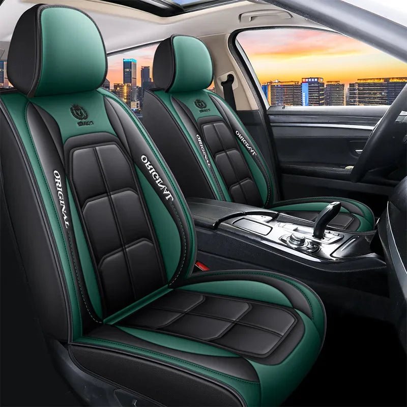 Cojín para asiento de coche envolvente completo, funda de asiento de cuero universal para todas las estaciones, resistente al desgaste, resistente a la suciedad y transpirable - lobbol