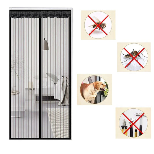 Cortinas antimosquitos para verano, malla magnética con cierre automático para puerta, cortina de cocina - lobbol