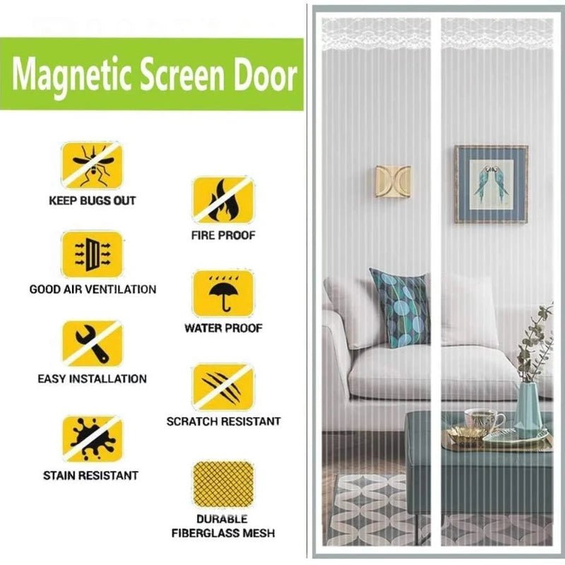 Cortinas antimosquitos para verano, malla magnética con cierre automático para puerta, cortina de cocina - lobbol