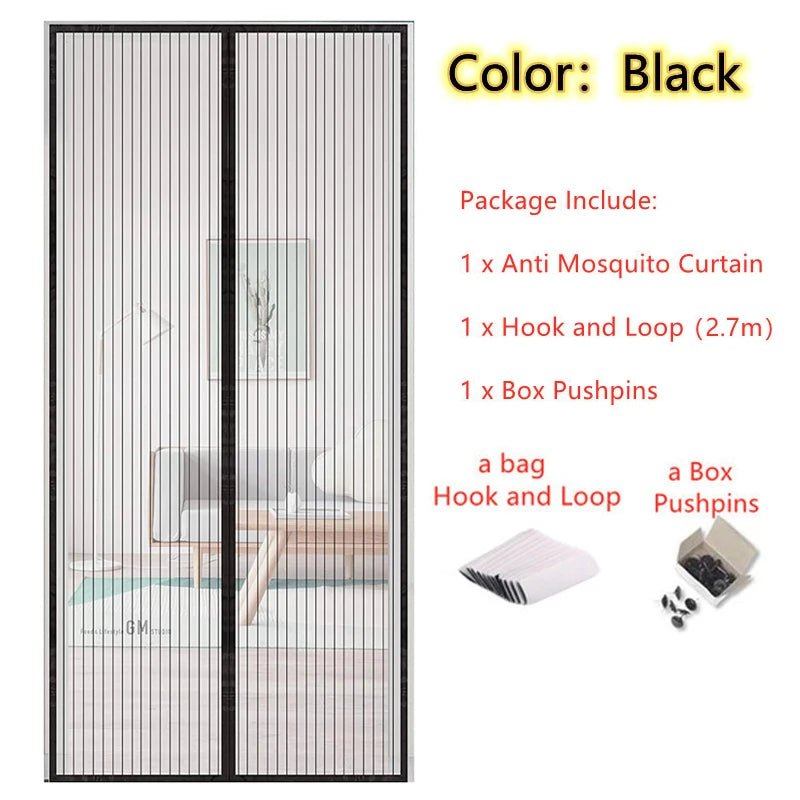 Cortinas antimosquitos para verano, malla magnética con cierre automático para puerta, cortina de cocina - lobbol
