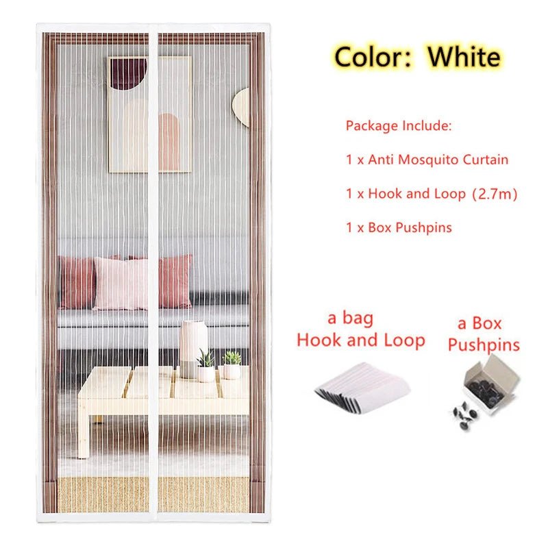 Cortinas antimosquitos para verano, malla magnética con cierre automático para puerta, cortina de cocina - lobbol