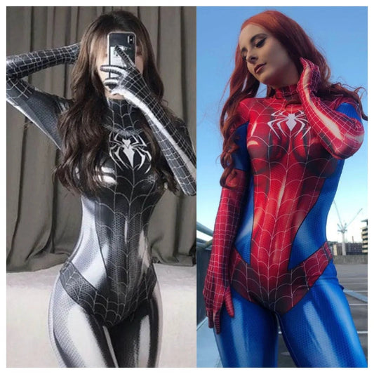 Disfraz Sexy de Superhéroe Venom Negro, Disfraz de Carnaval, Halloween, Navidad, Traje Ajustado con Estampado 3D - lobbol