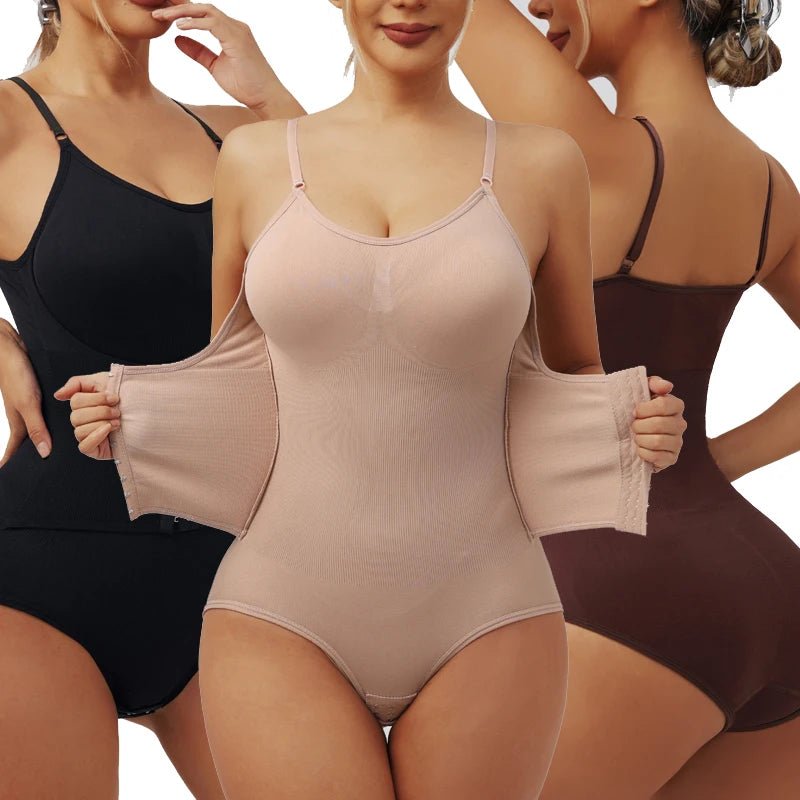 Entrenador de cintura Sexy con ganchos para mujer, ropa moldeadora sin costuras, adelgazante, levantador de glúteos, mono con entrepierna abierta, ropa interior elástica alta - lobbol