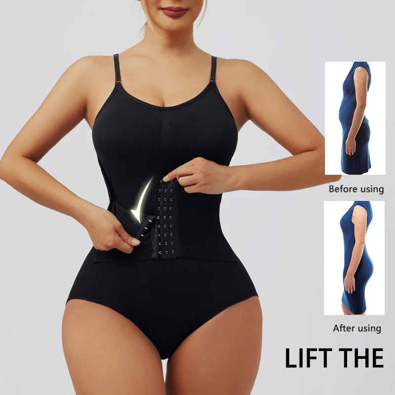 Entrenador de cintura Sexy con ganchos para mujer, ropa moldeadora sin costuras, adelgazante, levantador de glúteos, mono con entrepierna abierta, ropa interior elástica alta - lobbol