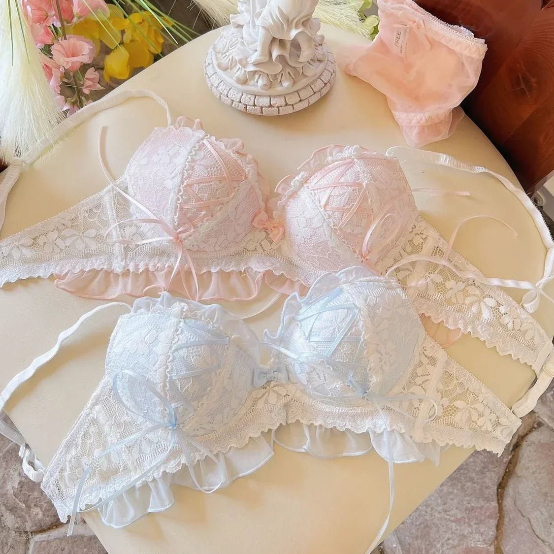 Estilo japonés Lolita princesa viento encaje Lencería diseño para niñas sujetador push - up ropa interior de mujer sujetador push - up - lobbol