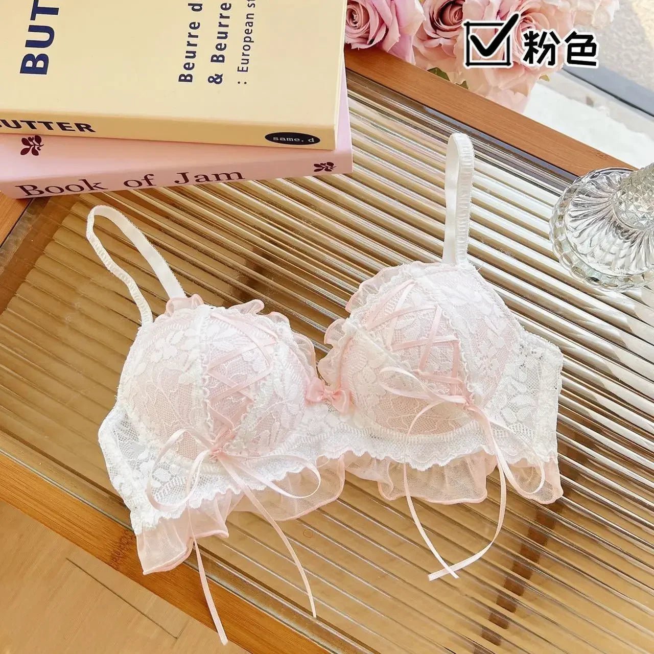 Estilo japonés Lolita princesa viento encaje Lencería diseño para niñas sujetador push - up ropa interior de mujer sujetador push - up - lobbol