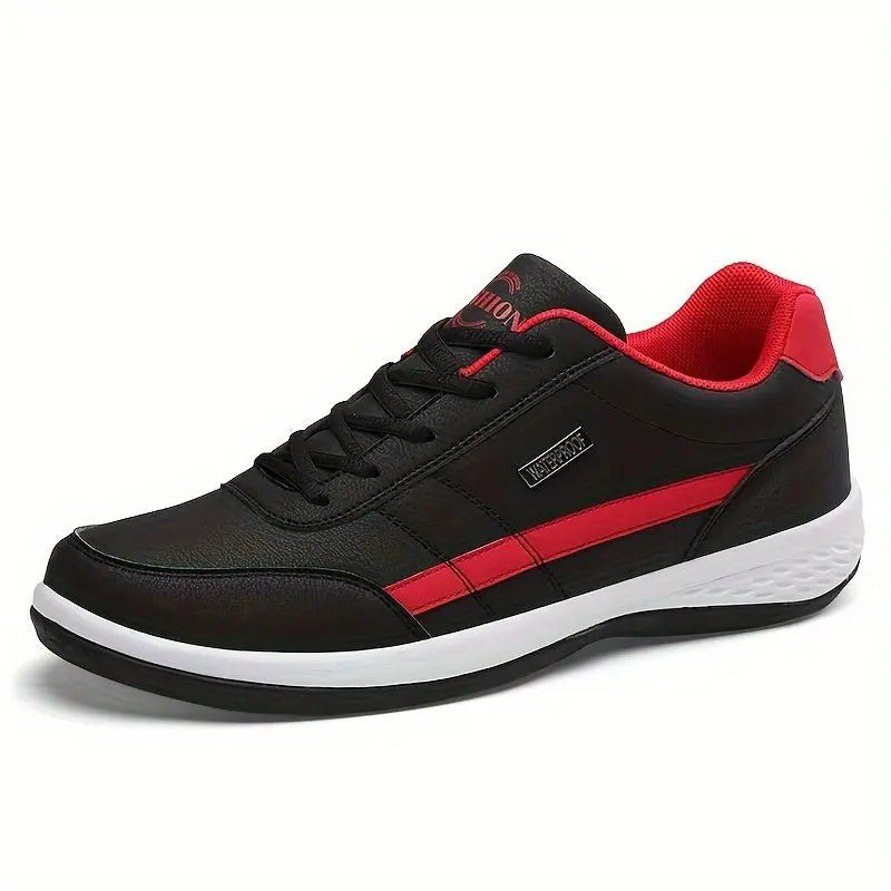 Men's Casual Low Top Lace Up Sneakers, Comfortable Lightweight Skateboard Shoes For All Seasons - lobbol