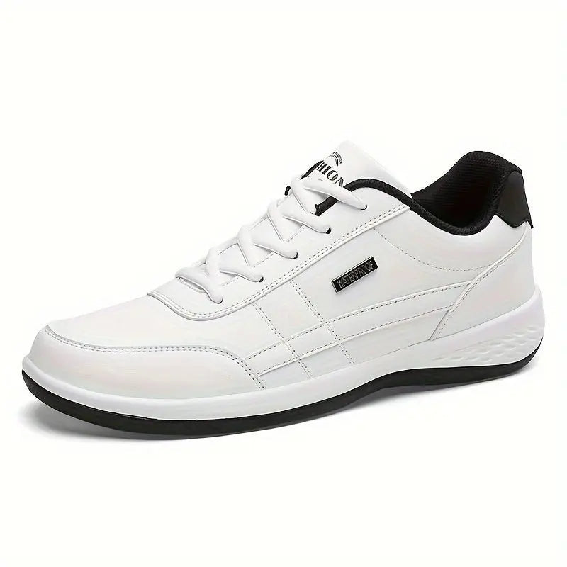 Men's Casual Low Top Lace Up Sneakers, Comfortable Lightweight Skateboard Shoes For All Seasons - lobbol
