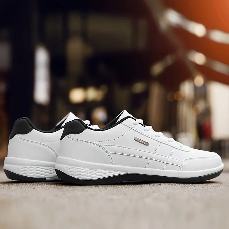 Men's Casual Low Top Lace Up Sneakers, Comfortable Lightweight Skateboard Shoes For All Seasons - lobbol