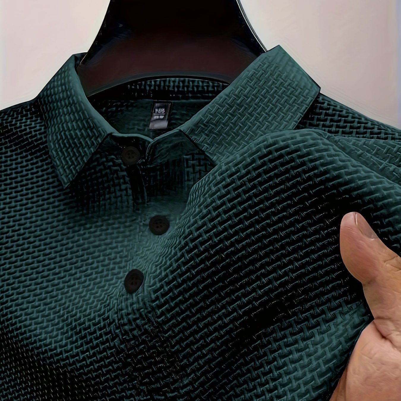 Men's Lapel Neck Short Sleeve T-shirt, Comfy Stretchy Trendy Tees For Summer, Casual Daily Style Fashion Clothing - lobbol