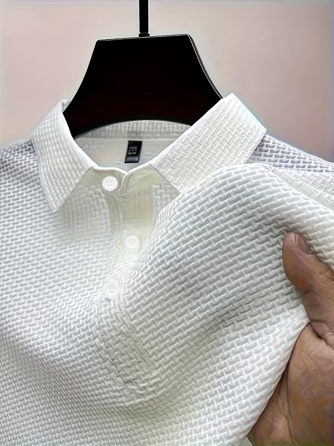 Men's Lapel Neck Short Sleeve T-shirt, Comfy Stretchy Trendy Tees For Summer, Casual Daily Style Fashion Clothing - lobbol