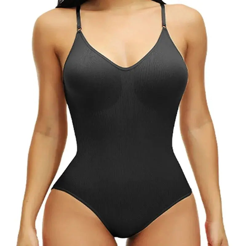 Nuevos monos con tirantes finos y cuello en V para mujer, trajes de cuerpo acolchados, ropa moldeadora de entrepierna abierta, moldeador de cuerpo adelgazante, mono liso - lobbol