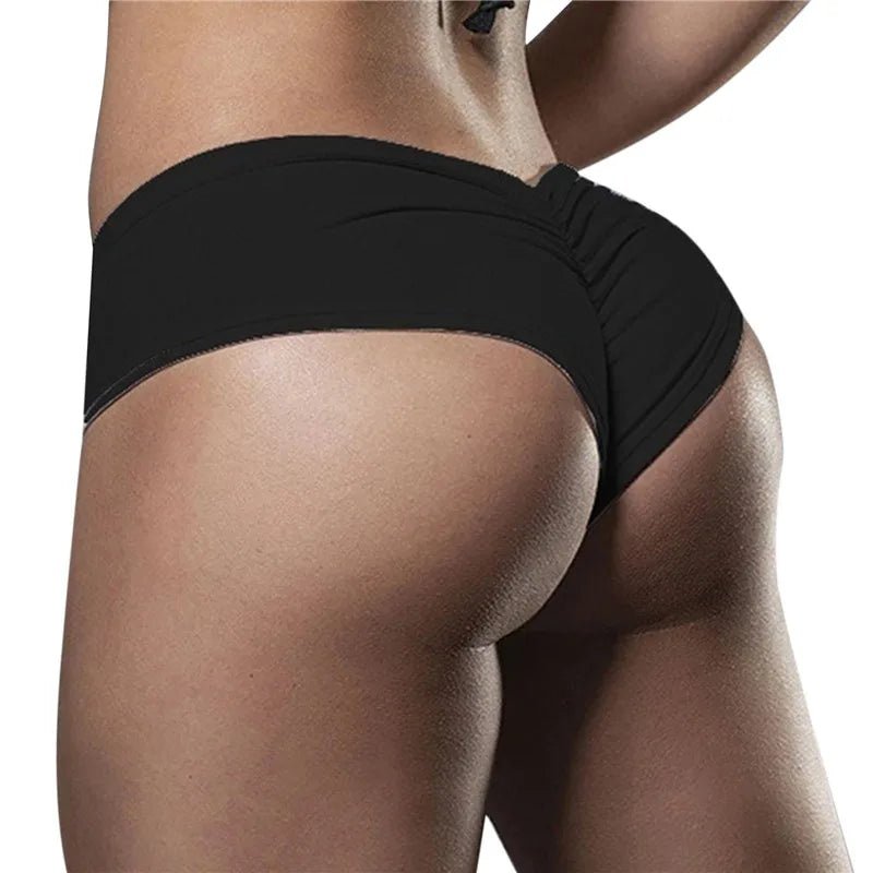 Pantalones cortos deportivos de cintura alta para mujer, pantalones cortos elásticos con botín de verano, pantalones cortos sexis de entrenamiento de LICRA para gimnasio, Mini pantalones cortos ajustados para Fitness - lobbol