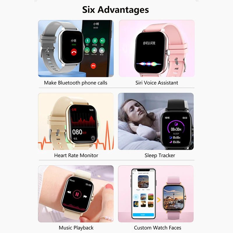 Reloj inteligente deportivo de 1,83 pulgadas, Monitor de salud, reloj inteligente resistente al agua, relojes de llamada inalámbrica para hombres y mujeres, IOS, Xiaomi 2024 - lobbol