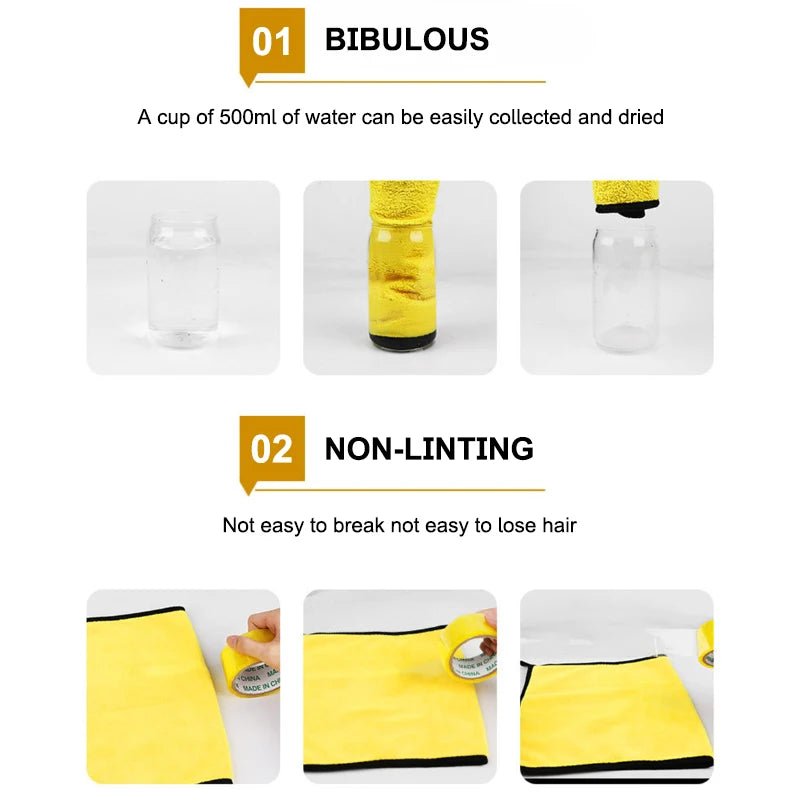 SEAMETAL - Toalla de microfibra para lavado de coches, 400GSM, toallas limpias de terciopelo Coral de doble cara, paño de secado y lavado de coches de alta absorción de agua - lobbol