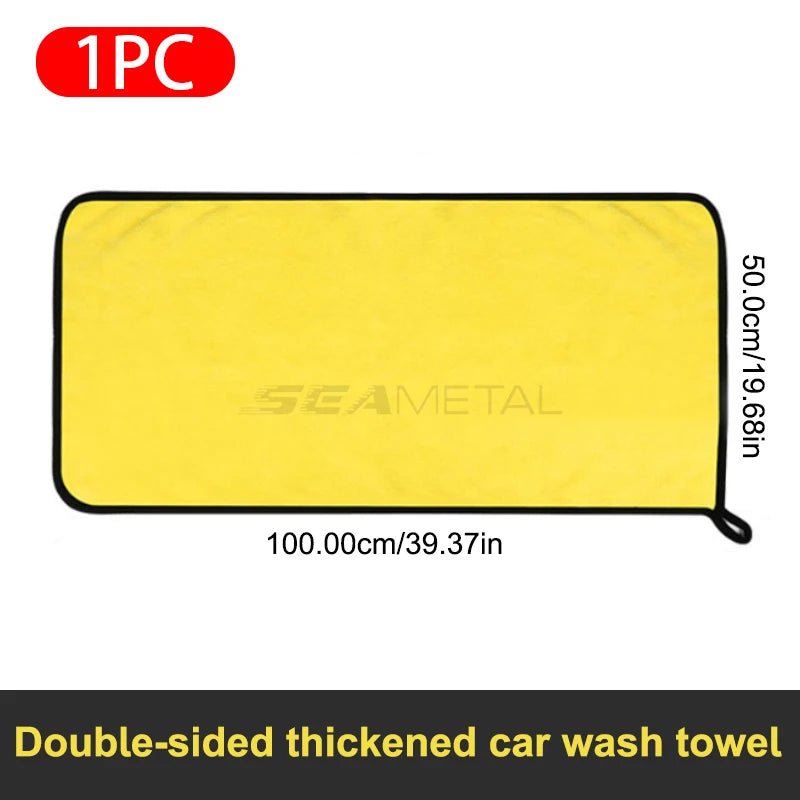 SEAMETAL - Toalla de microfibra para lavado de coches, 400GSM, toallas limpias de terciopelo Coral de doble cara, paño de secado y lavado de coches de alta absorción de agua - lobbol