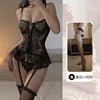 Sexy Lingerie Womens Transparent Steel Brace Gathering Sling Lace Backless Perspective Nightdress Temptation Suit - lobbol