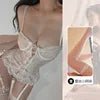 Sexy Lingerie Womens Transparent Steel Brace Gathering Sling Lace Backless Perspective Nightdress Temptation Suit - lobbol