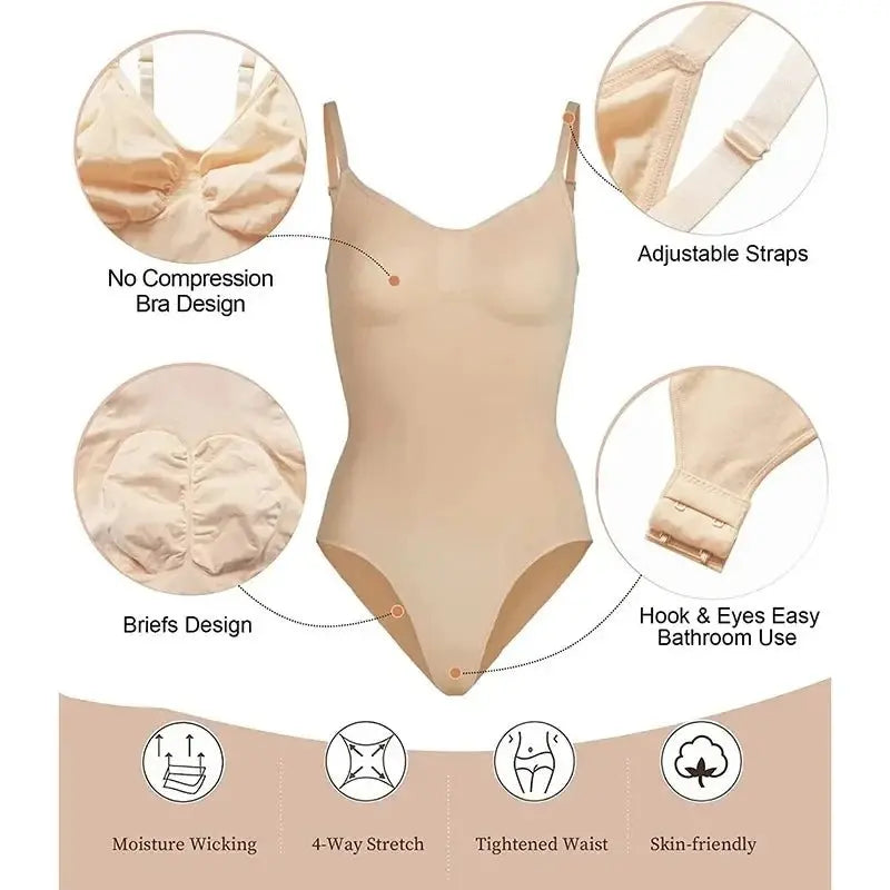 Shapewear Body Tanga Fajas Colombianas Body Shaper mujeres sin costuras Control de barriga adelgazante vaina vientre plano para ropa interior - lobbol