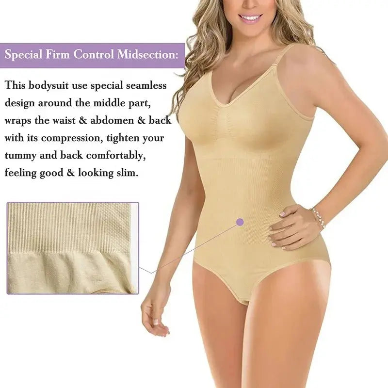 Slimming Colombianas Shapewear for Women Seamless Body Shaper Tummy Control Bodysuits Plus Size Shapers - lobbol