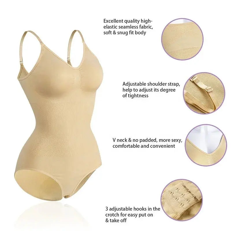 Slimming Colombianas Shapewear for Women Seamless Body Shaper Tummy Control Bodysuits Plus Size Shapers - lobbol
