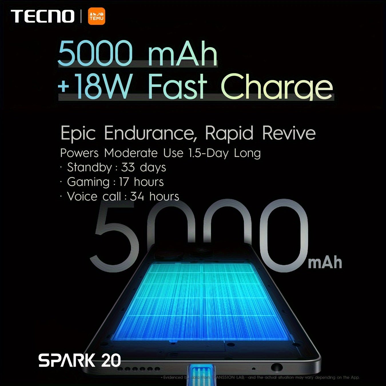 TECNO Spark 20 4G Smartphone 256 GB Gran ROM 8GB Gran RAM - lobbol