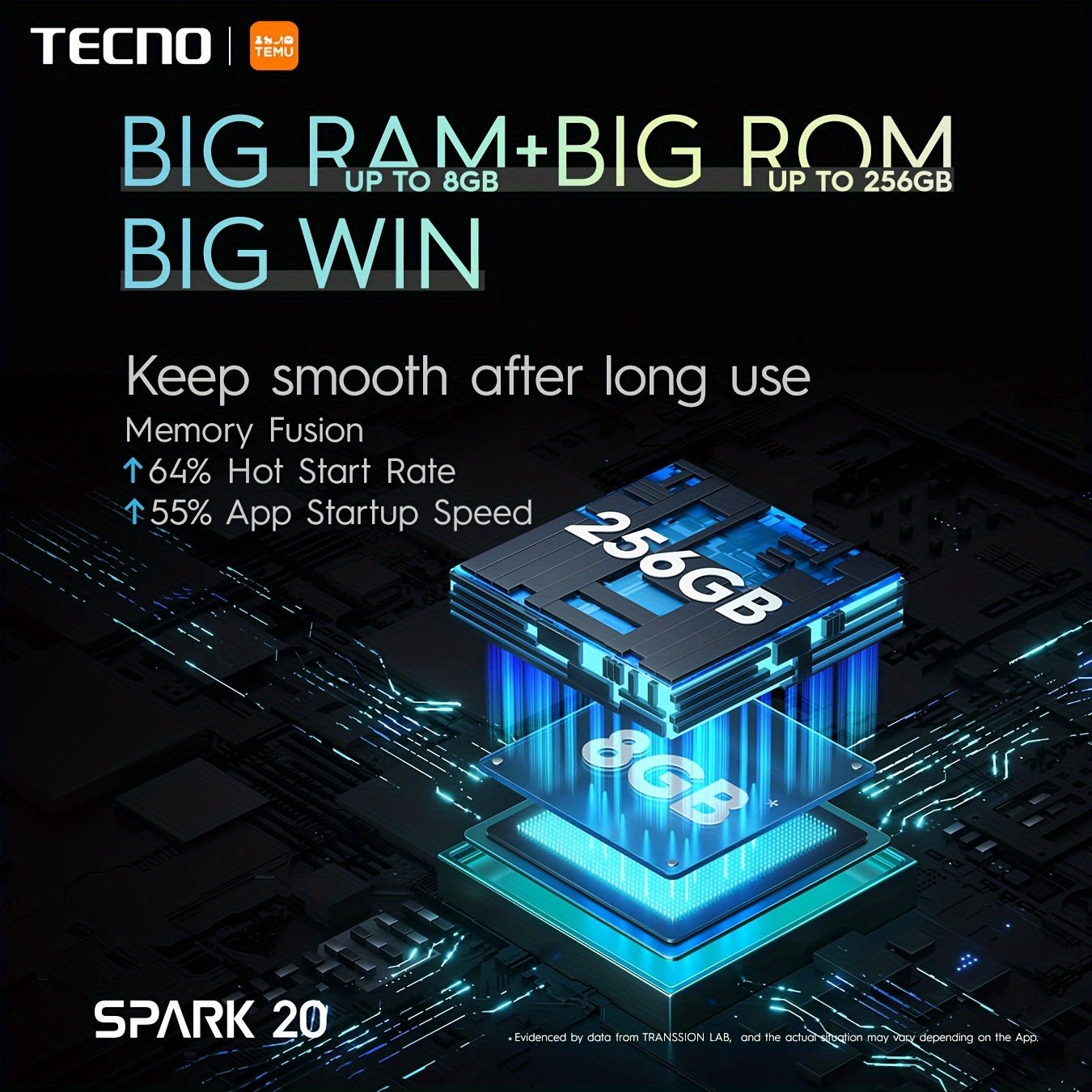 TECNO Spark 20 4G Smartphone 256 GB Gran ROM 8GB Gran RAM - lobbol