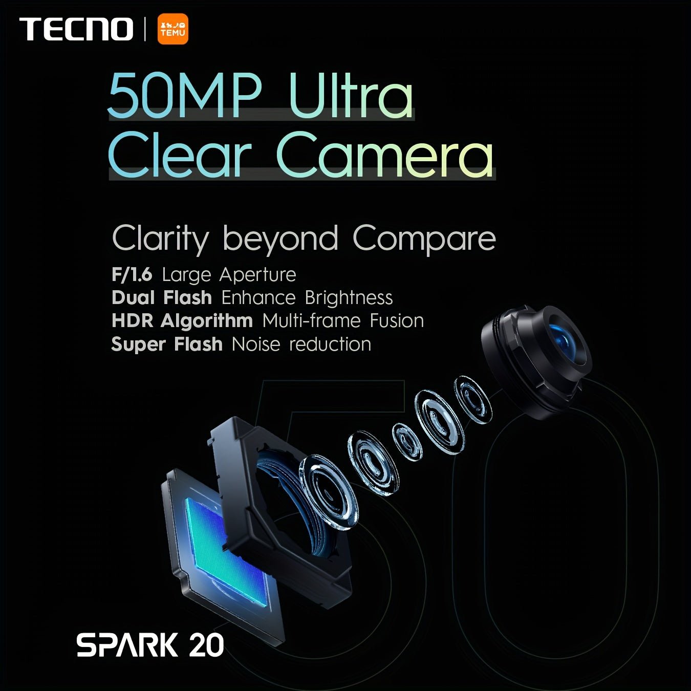 TECNO Spark 20 4G Smartphone 256 GB Gran ROM 8GB Gran RAM - lobbol